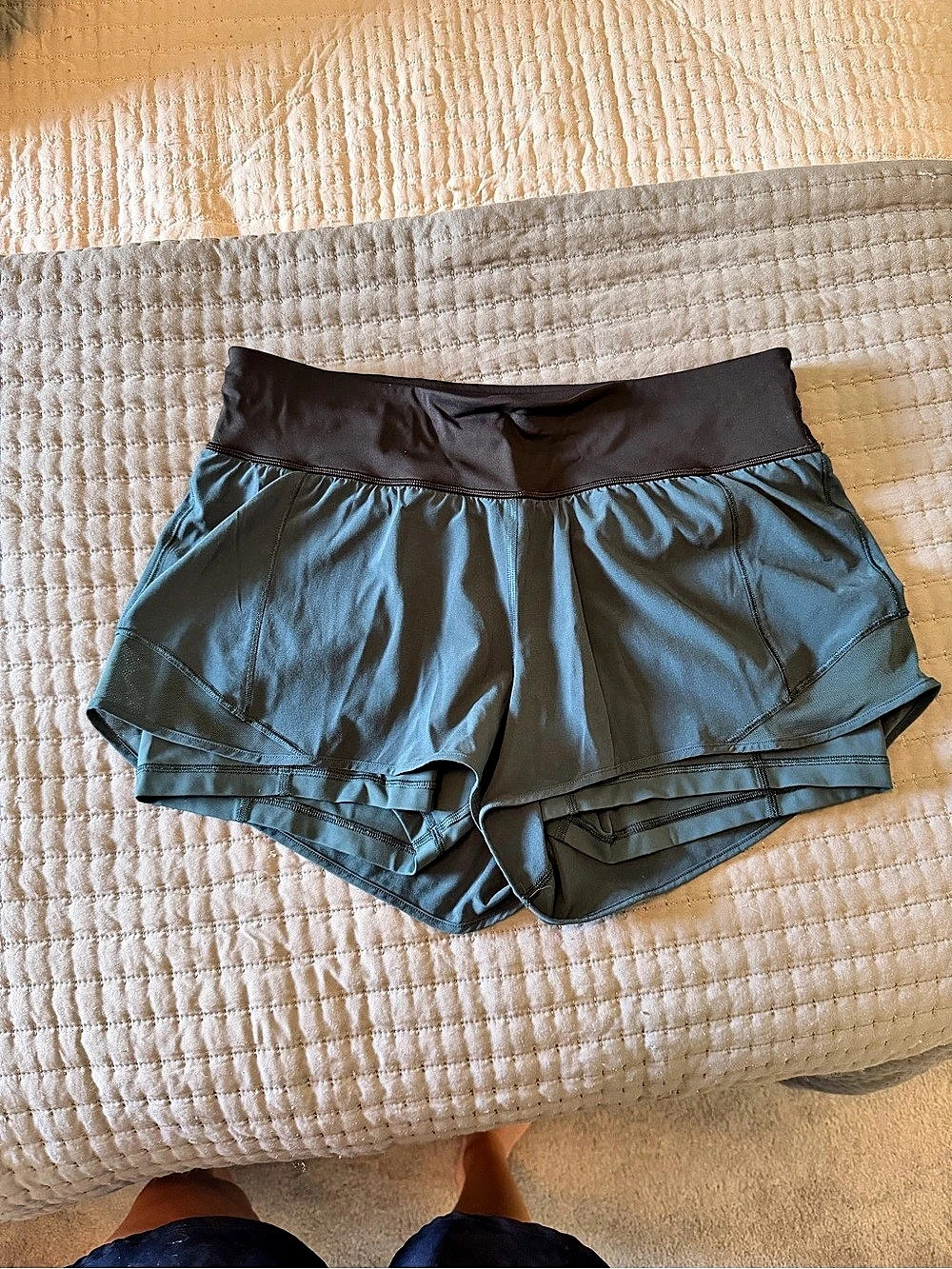 lululemon Blue/Green & Black Shorts w/ Liner